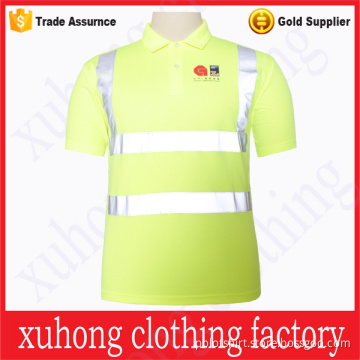 Customized high quality reflective pique workwear polo shirt
